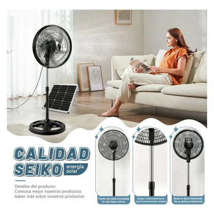20000mAh Rechargeable Solar Fan Silent 3 Speeds Portable