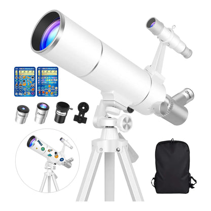 Telescopio 80mm con Mochila y Soporte para Celular - Exploración Astronómica Familiar