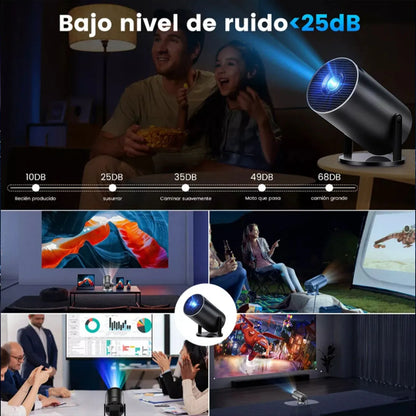 Proyector LED Mini Portátil 1080p HD con Wifi y Bluetooth Compacto