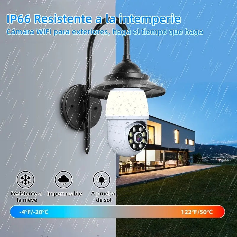 Cámara de Seguridad Wifi HD 360° con Visión Nocturna y Alarma - 2 Piezas - Metacompras