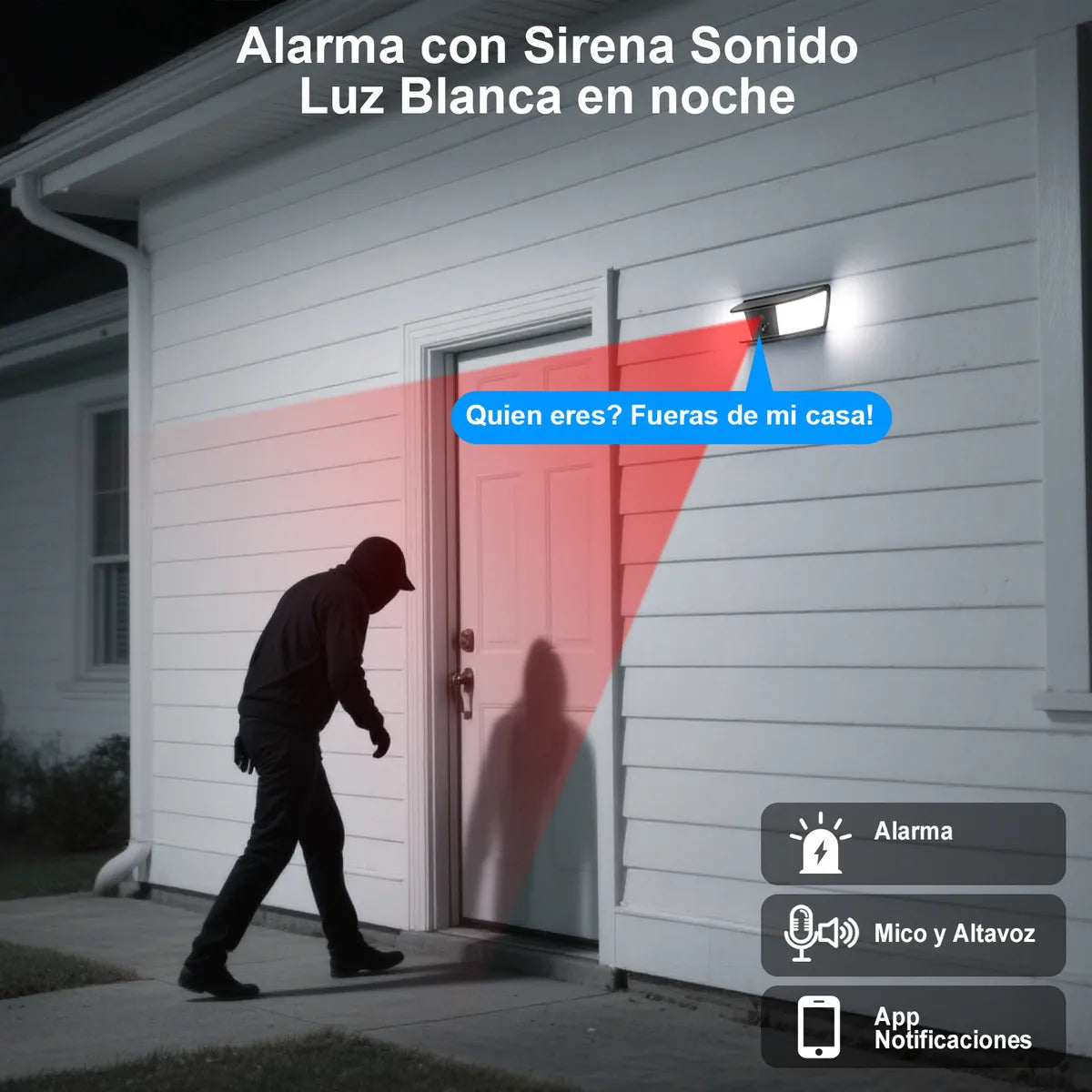 Cámara de Seguridad Solar Wifi Inalámbrica para Exteriores con Alarma y Audio - Metacompras