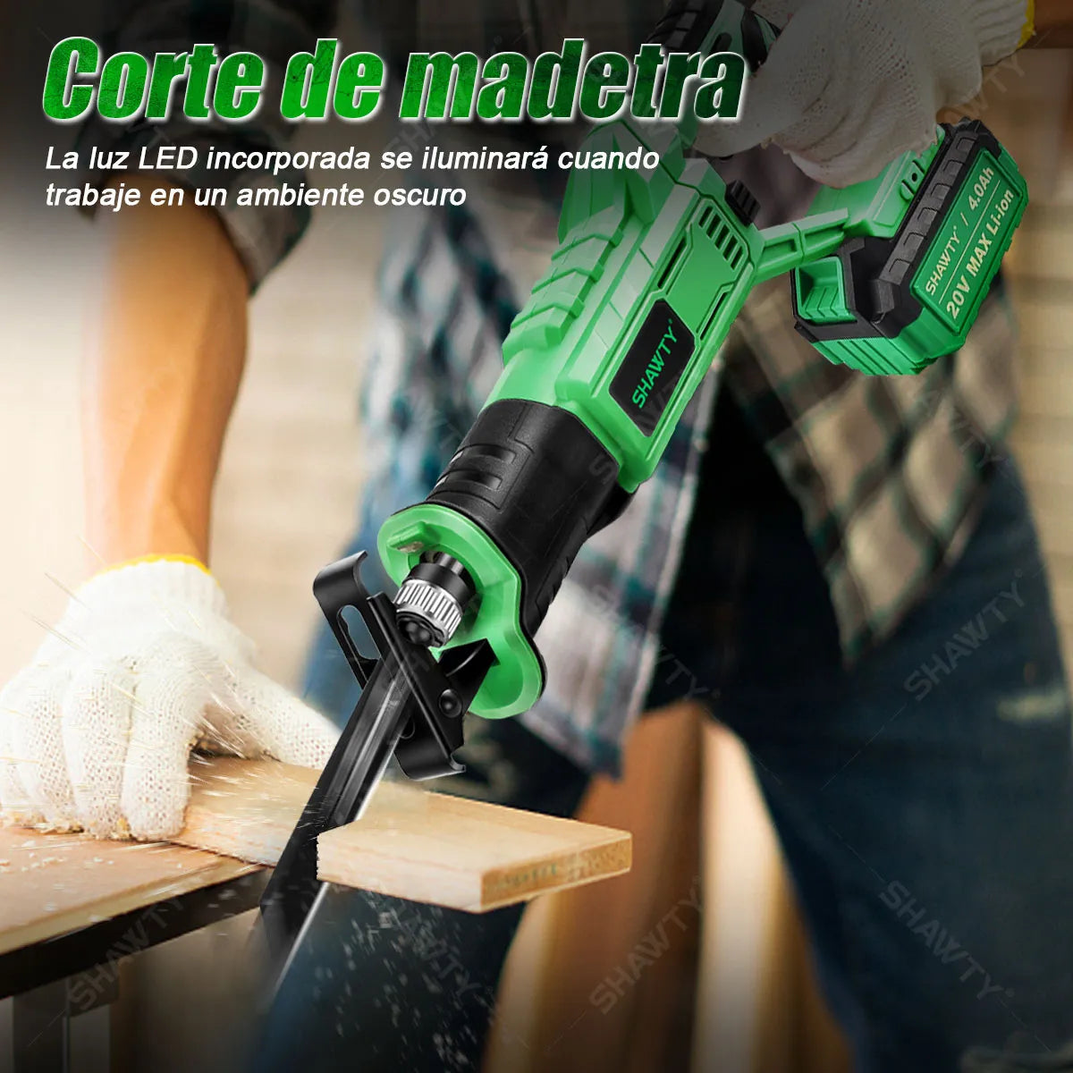 Sierra Alternante Inalámbrica 2700RPM con Kit Completo de 8 Hojas