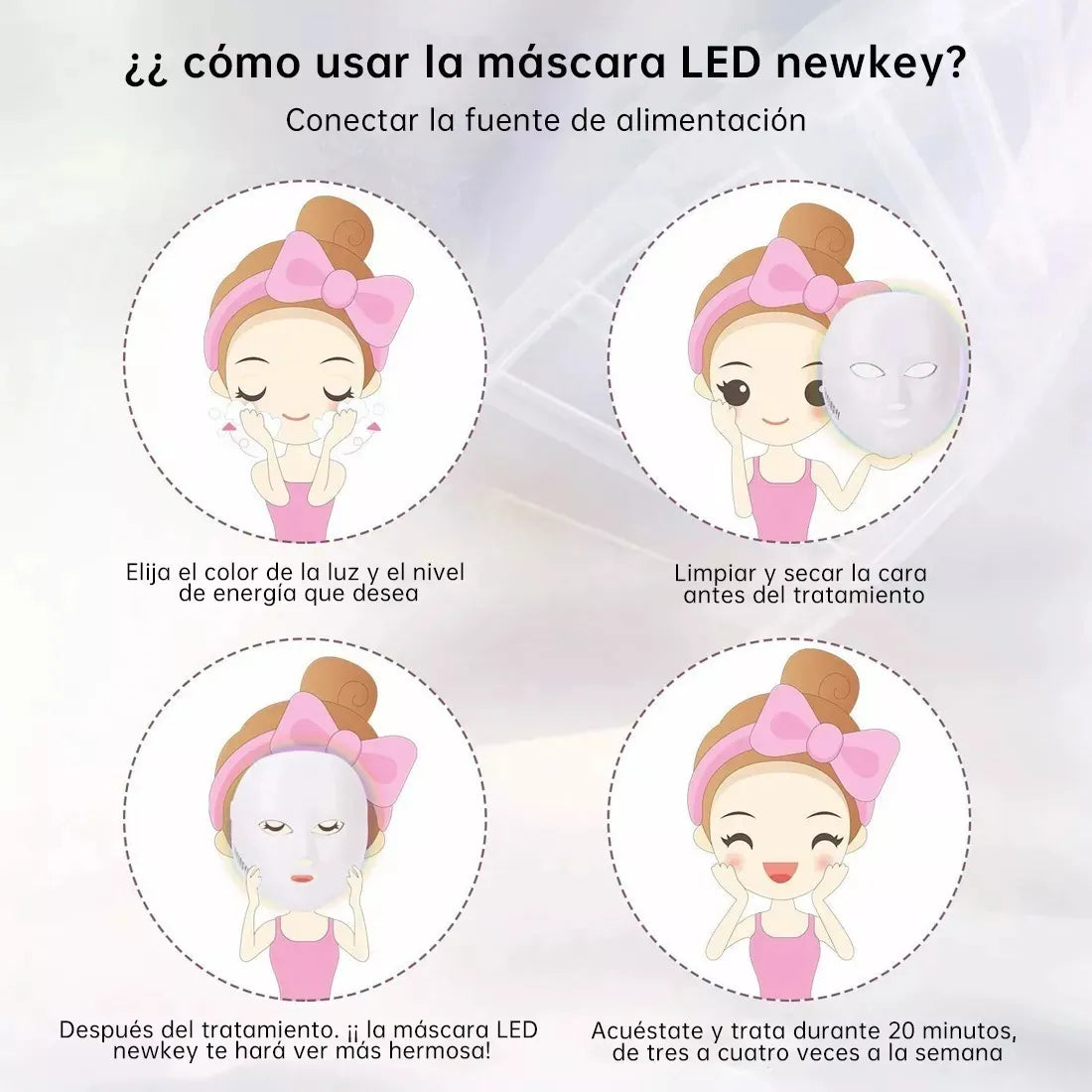 Máscara LED Facial 7 Colores para Rejuvenecimiento y Belleza