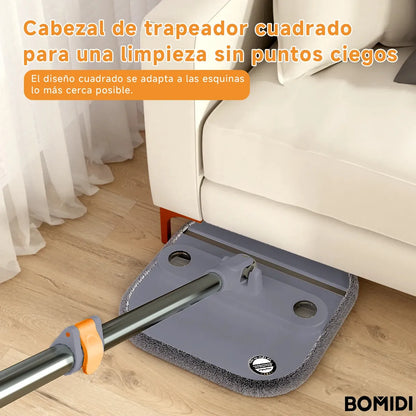 Trapeador Giratorio de Microfibra con Cubeta Doble y Mango Ajustable