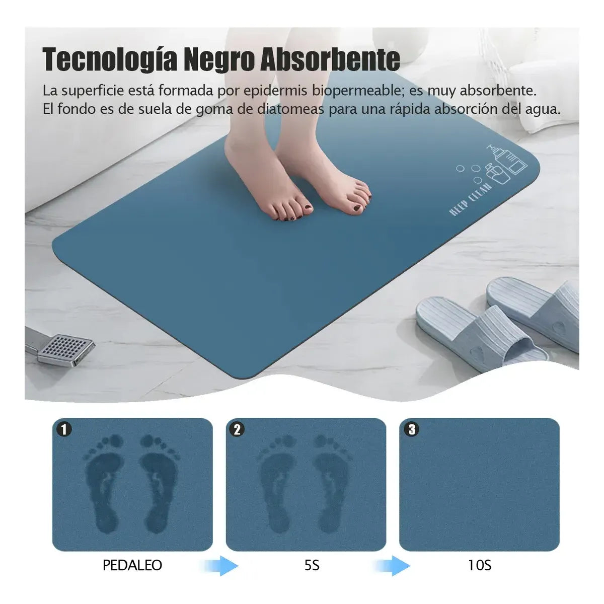 Non-Slip Diatomaceous Earth Mat 60x39cm - Quick Drying and Durable