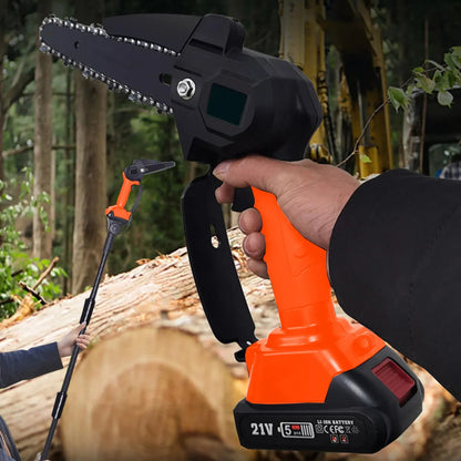 Motosierra Eléctrica Inalámbrica con Pértiga Telescópica 2.3m Naranja/Negro