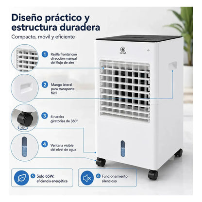 Portable Air Cooler 3 Speeds and 45° Oscillation Ideal for Summer
