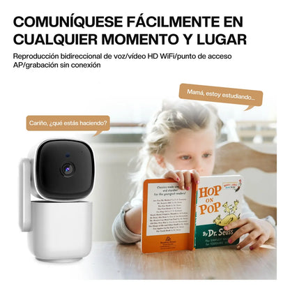 Cámara de Seguridad 1080p 360° con Visión Nocturna y Wi-Fi - Blanco - Metacompras