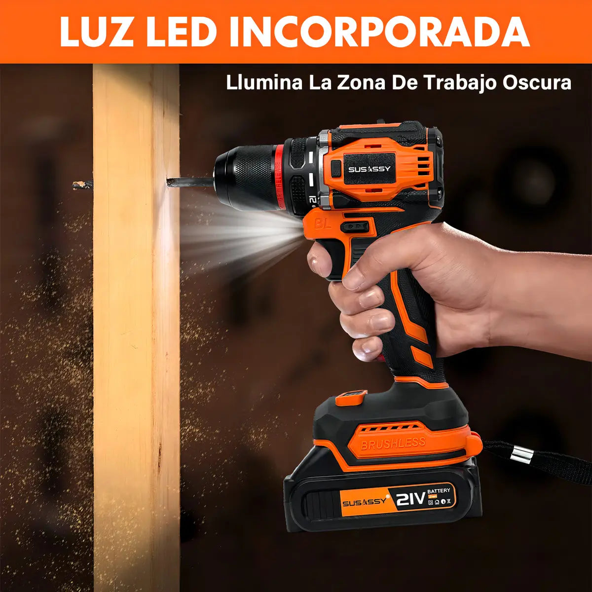 Taladro Rotomartillo Inalámbrico 3 en 1 con 30 Accesorios y Baterías 7500mAh - Metacompras