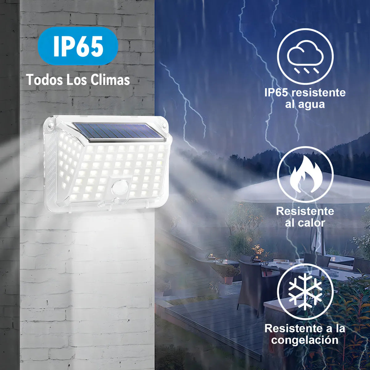 Lámpara Solar Exterior con Sensor para Jardín - Paquete de 2 Pzs - Metacompras