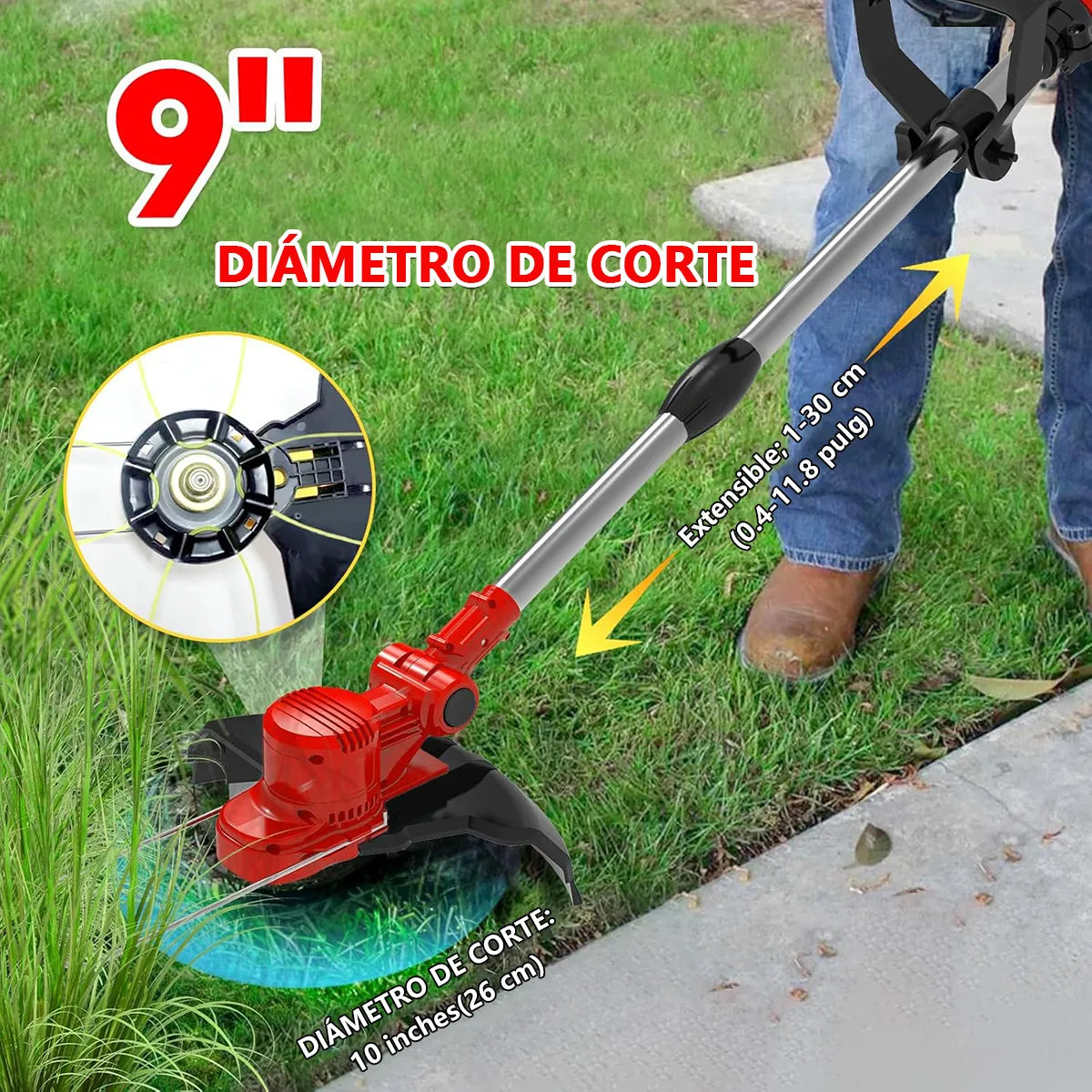 Desbrozadora Electrica Inalambrica Sin Escobillas 9inch Hoja Color Rojo - Metacompras