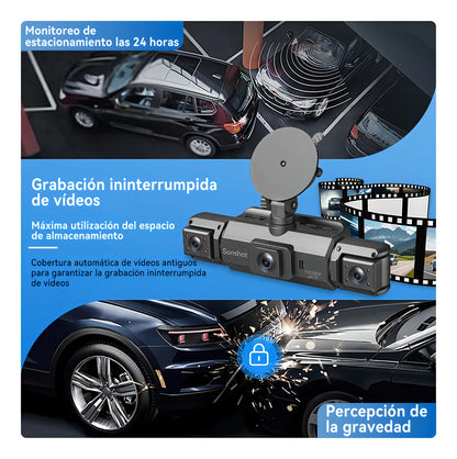 Cámara de Vehículo 360° 1080p con Visión Nocturna y WiFi 64GB