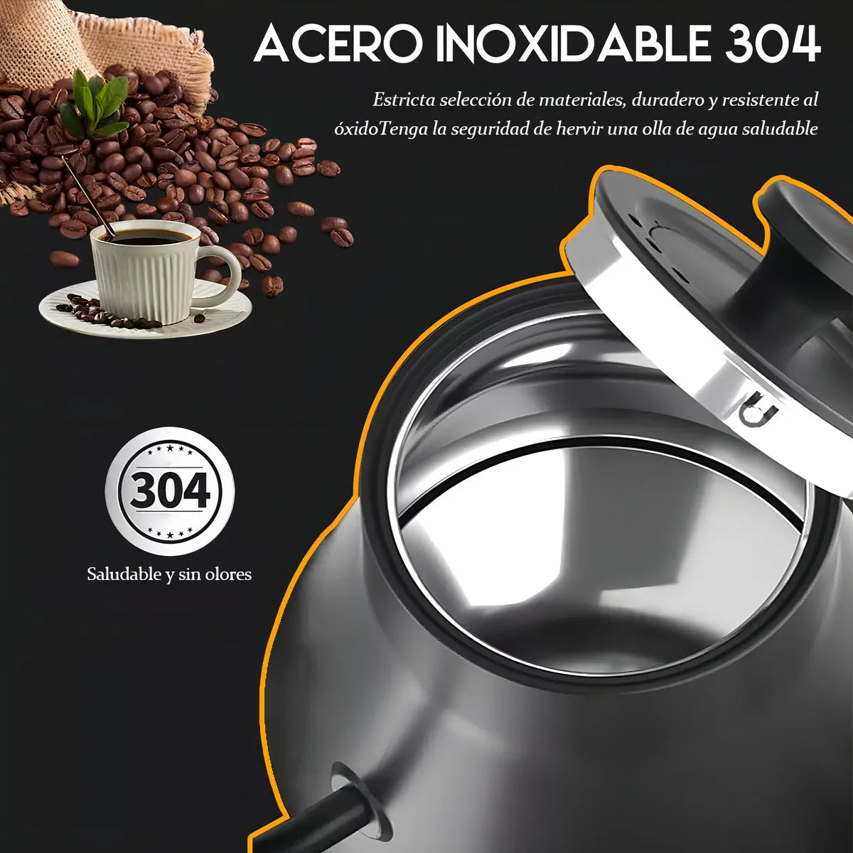 Tetera Eléctrica Negra 900ml con Control de Temperatura Ajustable - Metacompras