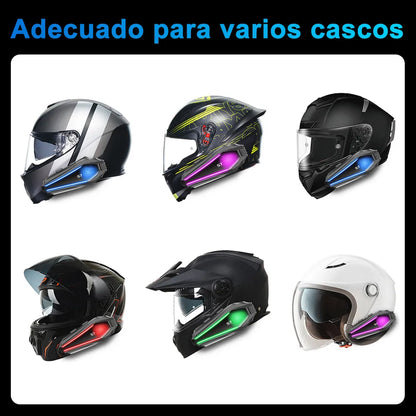 Intercomunicador para Casco de Motocicleta con Luces RGB y Conexión Dual