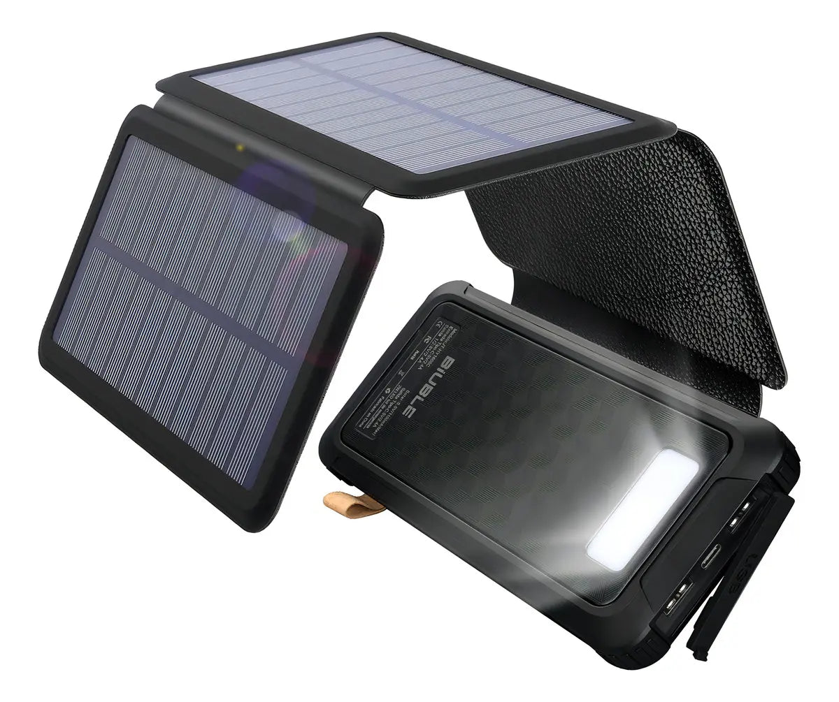 Power Bank Solar 30000mAh Portátil con 4 Páneles Solares - Metacompras