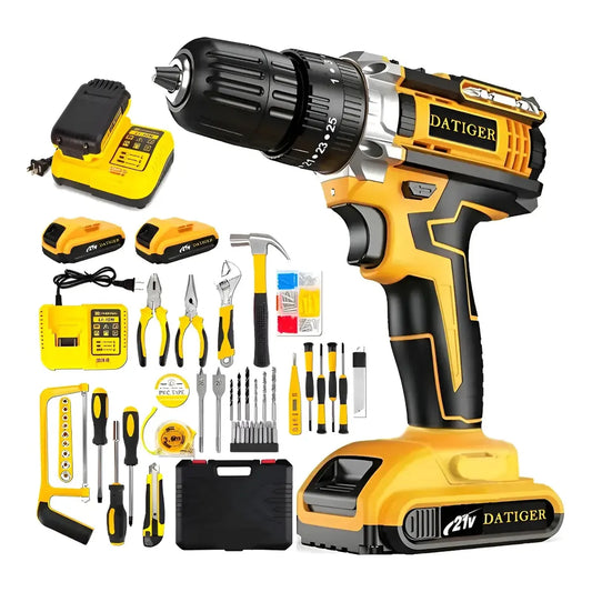 Kit de Taladro Inalámbrico 21V con Baterías y Accesorios Multifuncionales