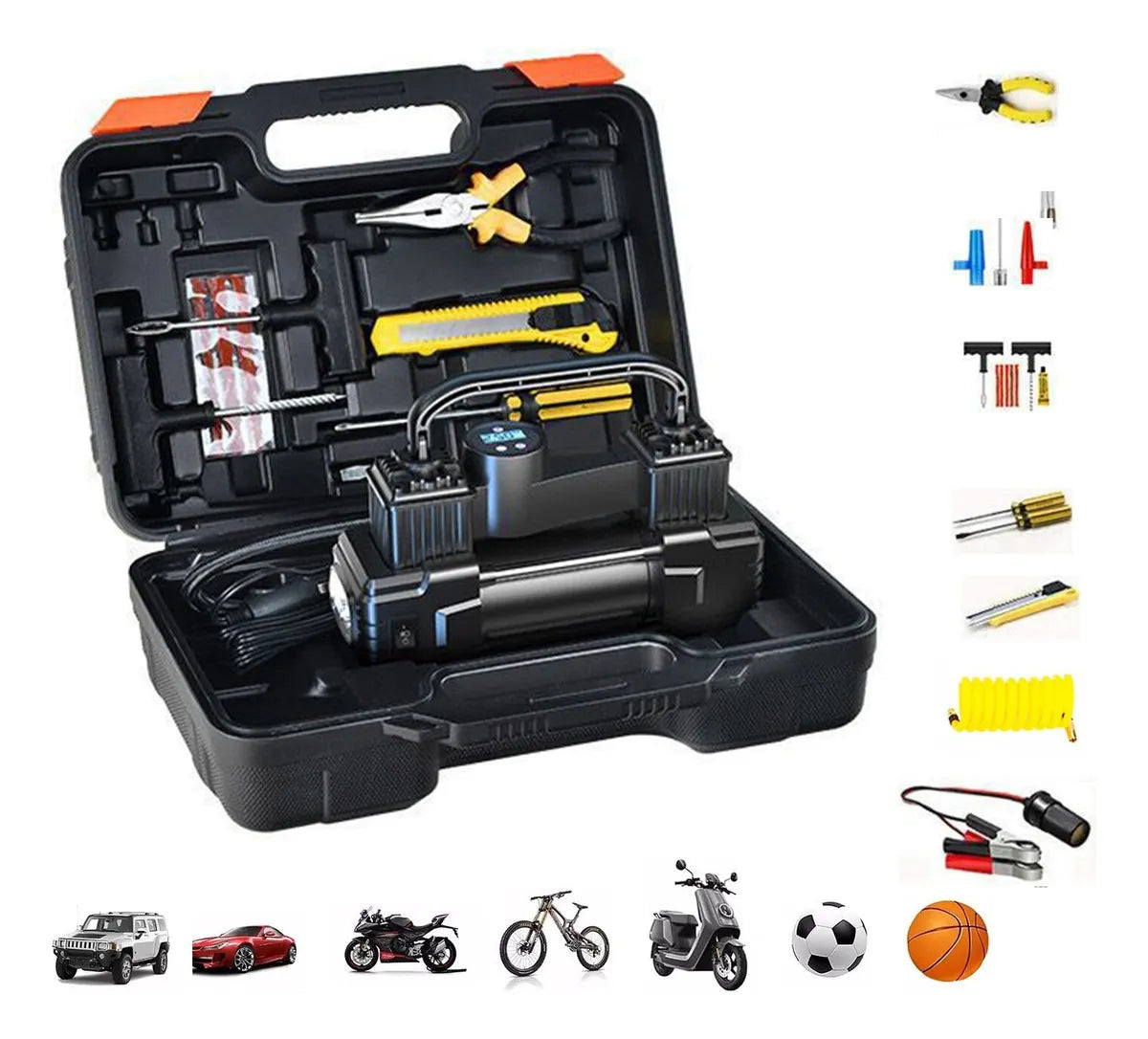 Compresor Inflador de Alta Potencia para Auto y Moto - Bomba Eficiente