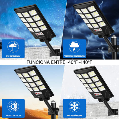 Lámparas Led Solares para Jardín - Estructura Negra - Metacompras