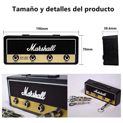 Amplifier-Style Wall Key Holder with Rocker Keychains