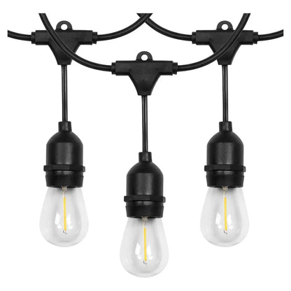 Serie de Luces Vintage LED 15 Focos 14.6m para Jardines y Eventos