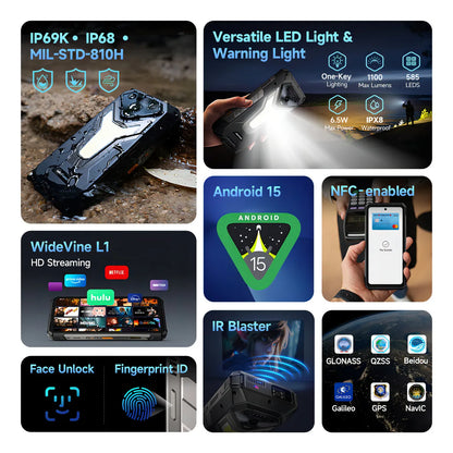 Celular 5G Robusto con Proyector AI y Gran Batería de 25500 mAh - Metacompras