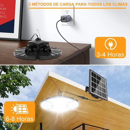 Lámpara Solar Exterior 152 LEDs con Carga USB y Sensor de Movimiento - Metacompras