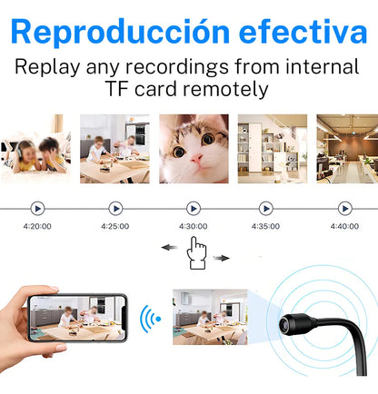 Mini Cámara de Seguridad Wifi Inalámbrica con Micrófono Incorporado