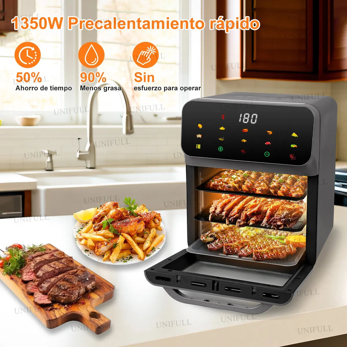 Freidora de Aire Digital Touch 15L - Cocina Saludable y Rápida