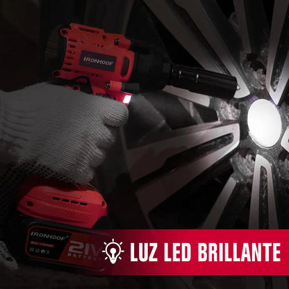 Llave De Impacto Inalámbrica Sin Escobilla Rojo - Potente Taladro Eléctrico - Metacompras
