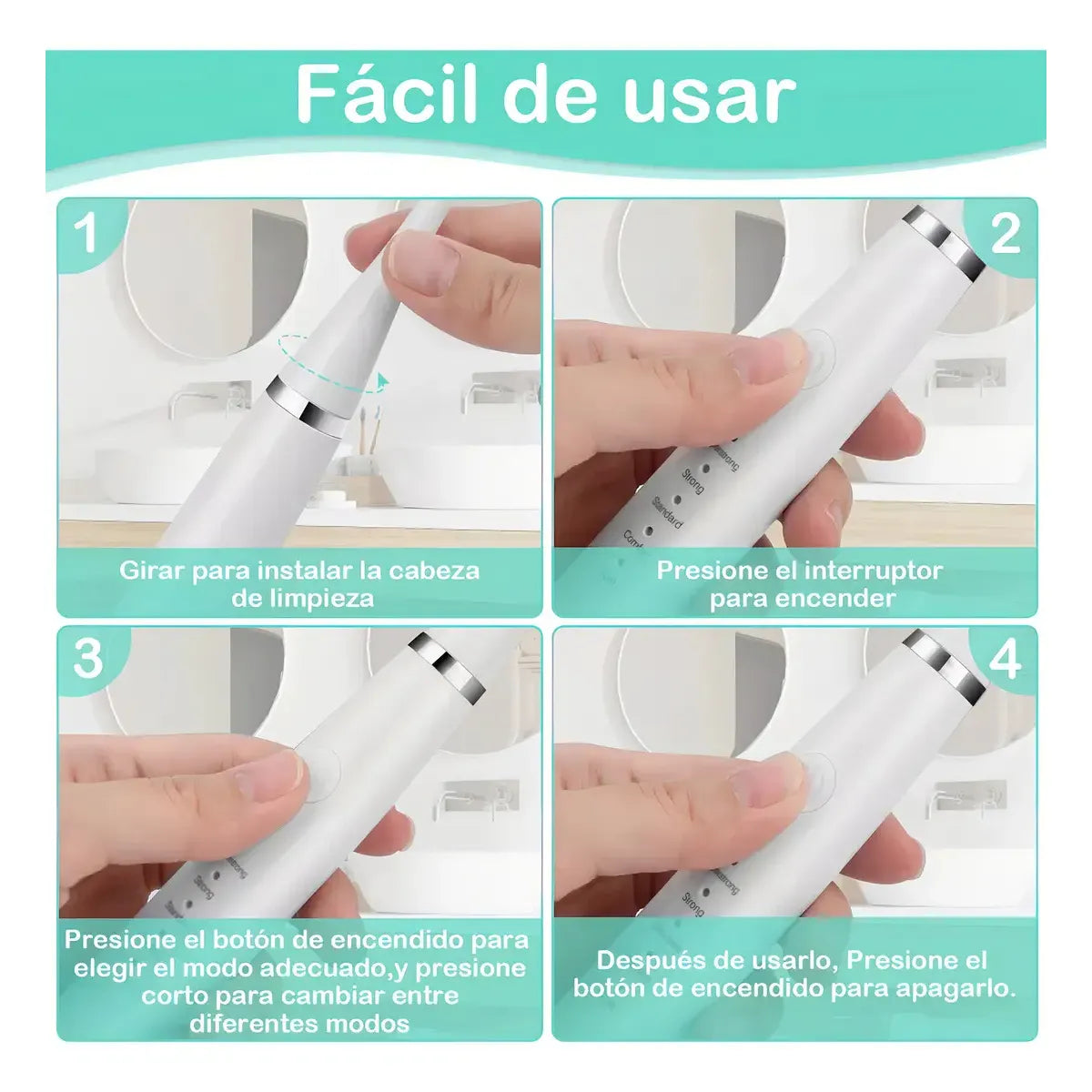Kit Eléctrico de Limpieza Dental 3 en 1 para Eliminar Sarro y Manchas