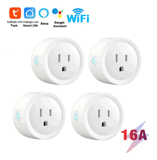 Enchufes Inteligentes WiFi Mini - Paquete de 4, Control Remoto con App - Metacompras