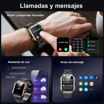 Smartwatch IP68 con GPS y Llamadas Bluetooth 2.1" 900mAh