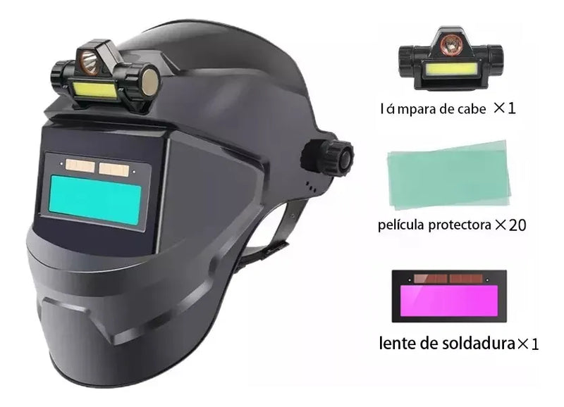 Careta de Soldar Industrial con Oscurecimiento Automático - Kit Completo - Metacompras