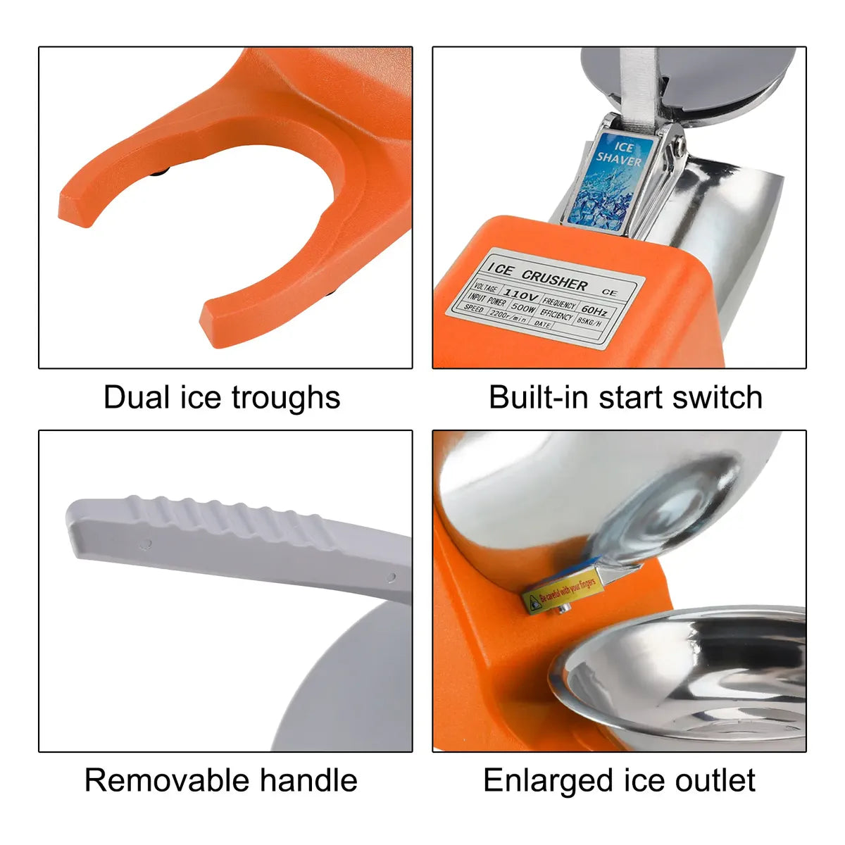 Ice Crusher Machine for Shaved Ice - High Power and Speed