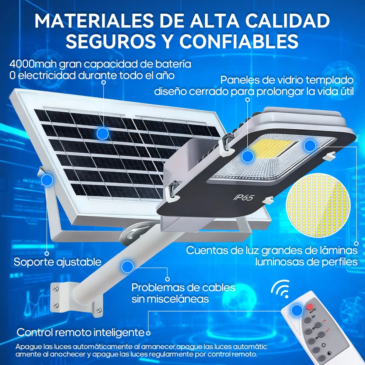 Lámpara LED Solar 300W para Iluminación Exterior Eficiente - Metacompras