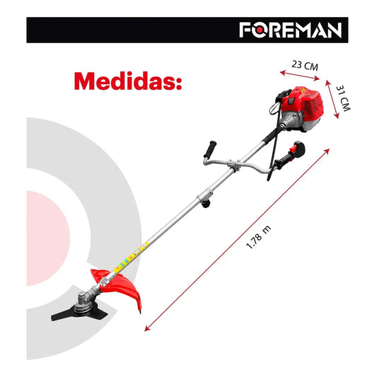 Desbrozadora Gasolina 52cc 2.5hp con Accesorios para Jardín Cuidados
