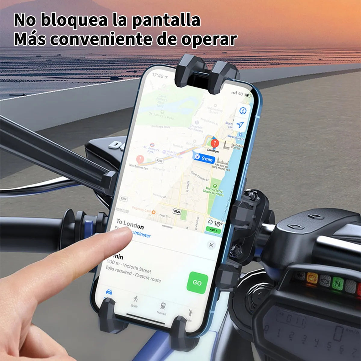 Soporte Antirrobo y Amortiguador para Celular en Motocicleta