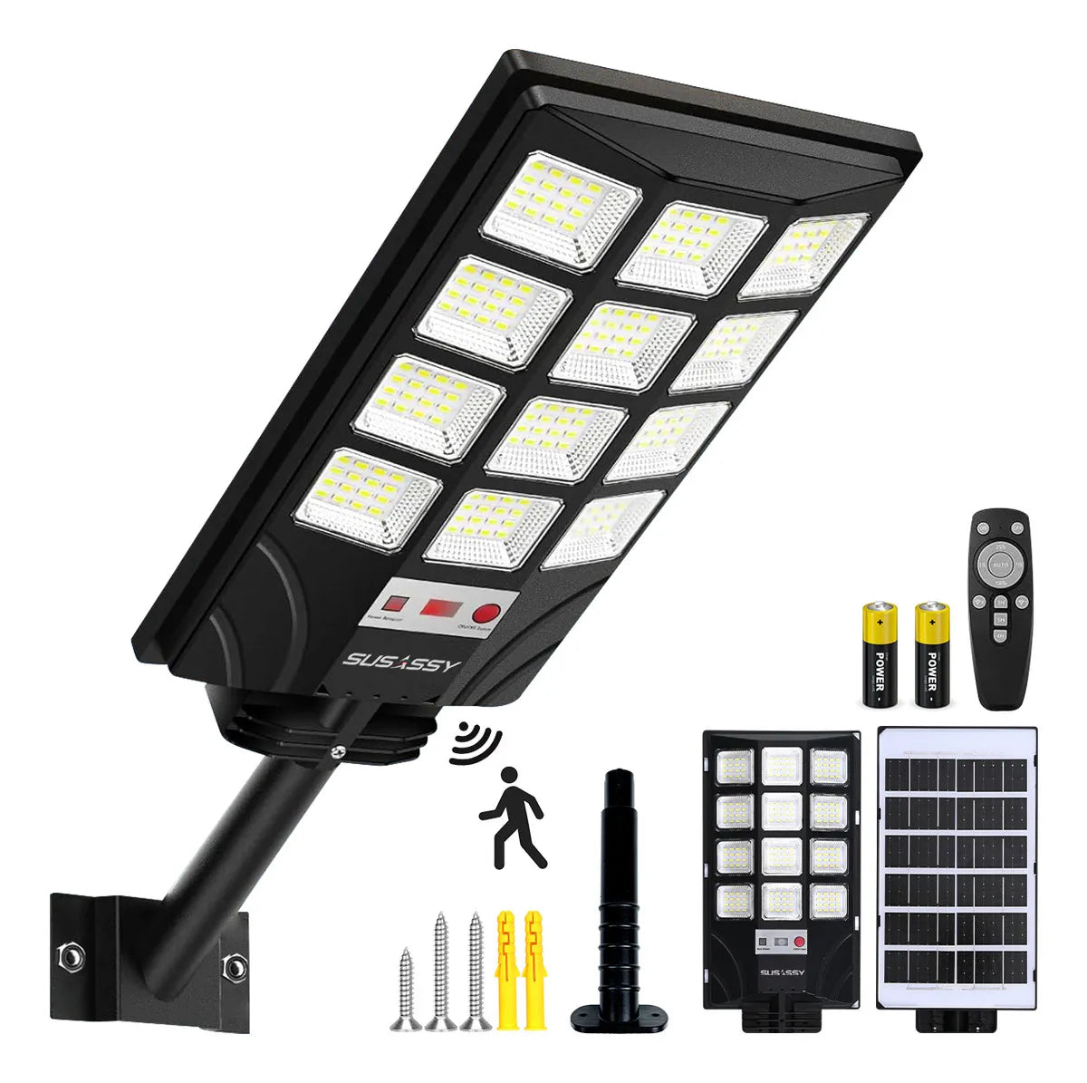Lámparas Led Solares para Jardín - Estructura Negra - Metacompras