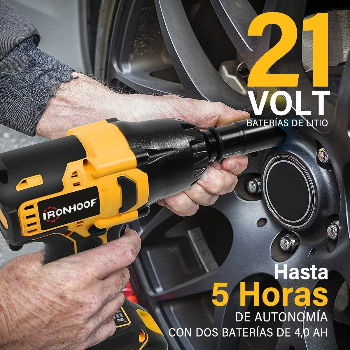 Pistola Llave De Impacto Inalámbrica 500W Amarilla - Potente y Versátil - Metacompras