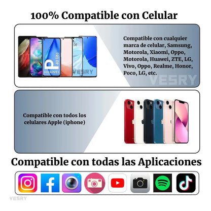 Micrófono Lavalier Inalámbrico Dual con Reducción de Ruido y Estuche de Carga
