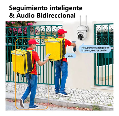 Cámara de Seguridad Wifi 360° 3MP Exterior Nocturna con Alarma - Metacompras