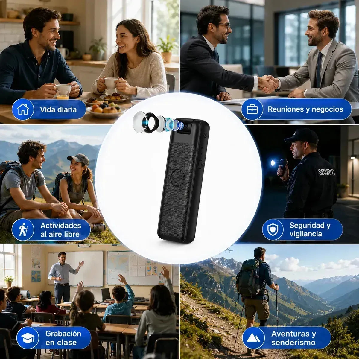 Cámara Espía 2K WiFi con Visión Nocturna y Sensor de Movimiento