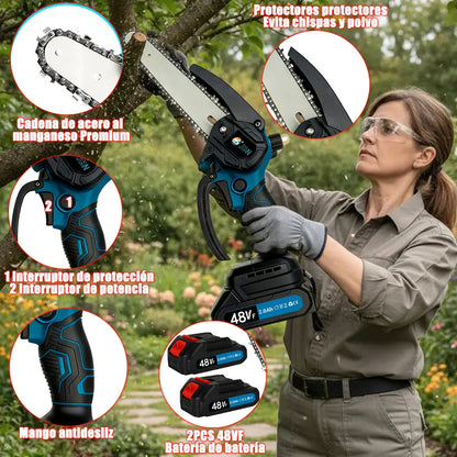Motosierra Eléctrica Inalámbrica 8'' - Ligera y Potente con Batería de Larga Duración - Metacompras