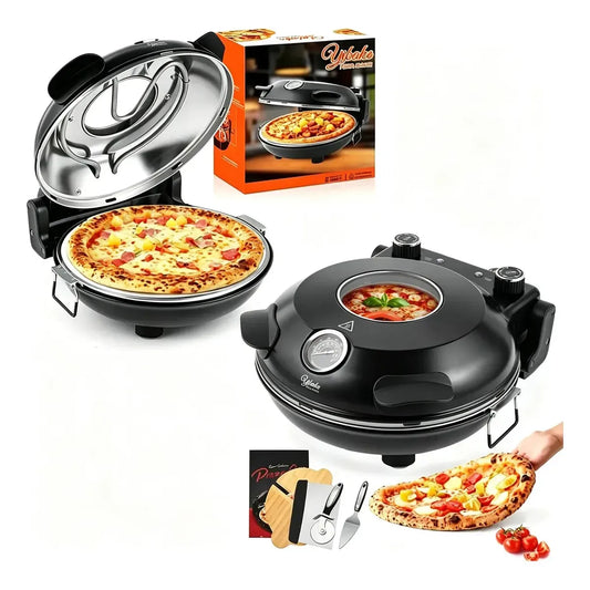 Horno Eléctrico para Pizza con Doble Control de Temperatura y Piedra Cerámica - Metacompras
