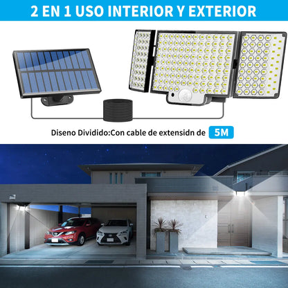 Lámpara Solar LED para Jardín con Sensor de Movimiento y Luz Fría - Metacompras