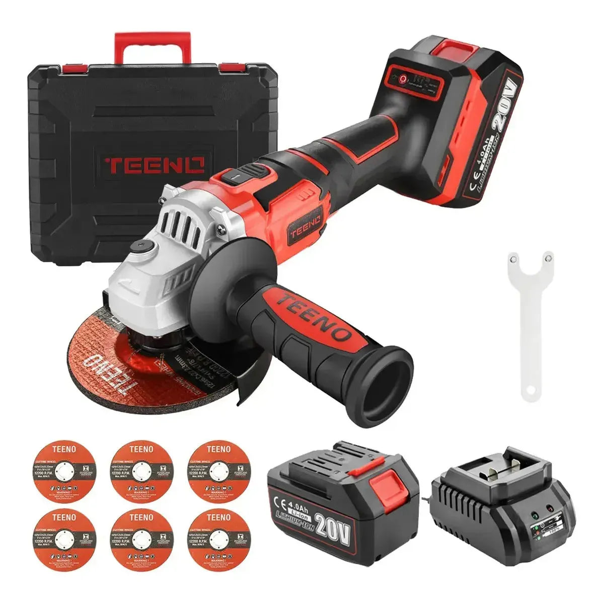 20V 4Ah 5-inch Cordless Angle Grinder for Heavy Duty Work