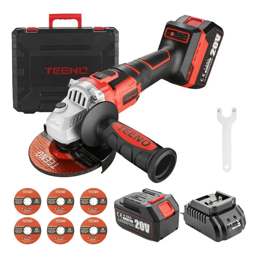 Esmeril Angular Inalámbrico 20V 5" con Doble Batería y Alta Potencia