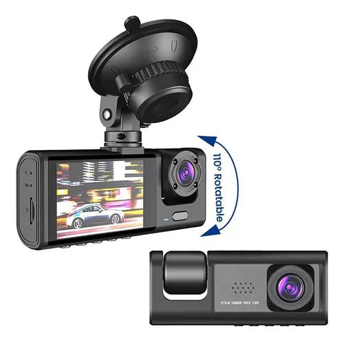 Cámara para automóvil 1080p con tarjeta de memoria y reversa