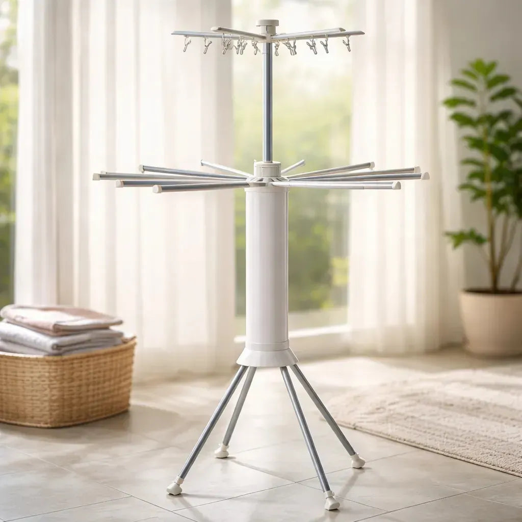 Tendedero Plegable Telescópico para Secado Eficiente de Prendas