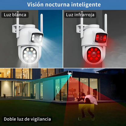 Cámara de Vigilancia Exterior 4K con Doble Pantalla 8MP - Metacompras